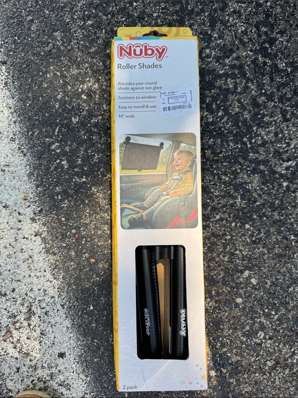 Nuby Kids Black Roller Shade - Car Window Sunshade